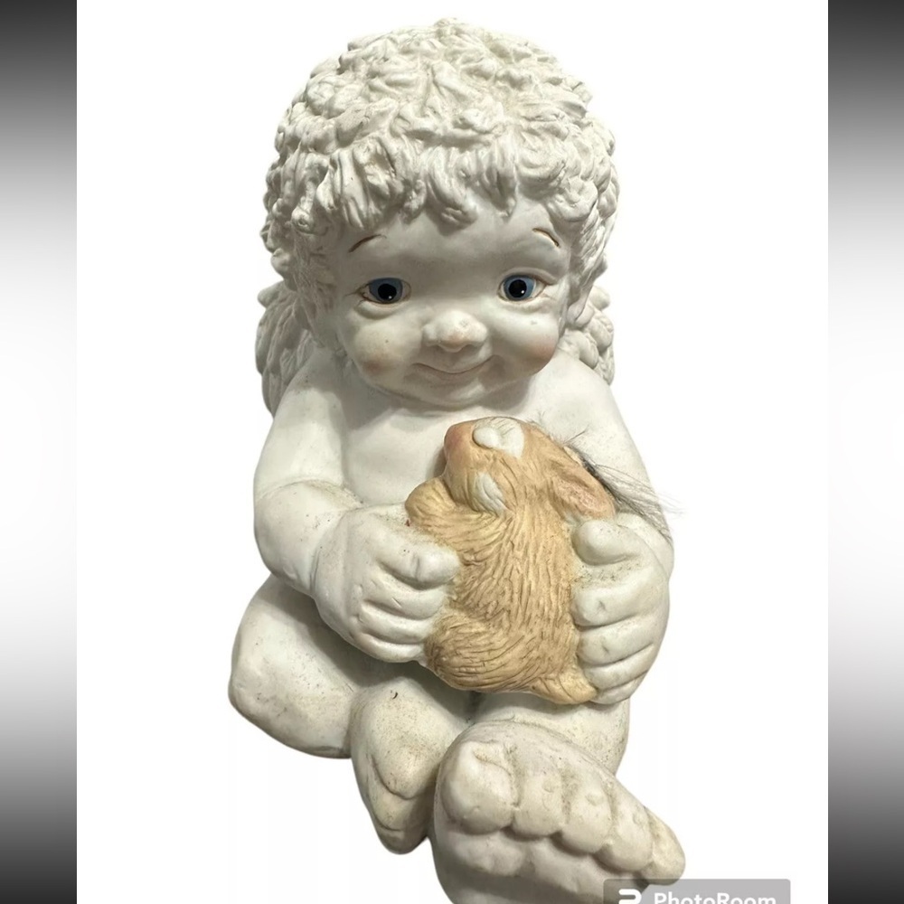 Dreamsicles Large Cherub/Angel With Bunny 1990’s 6” Tall